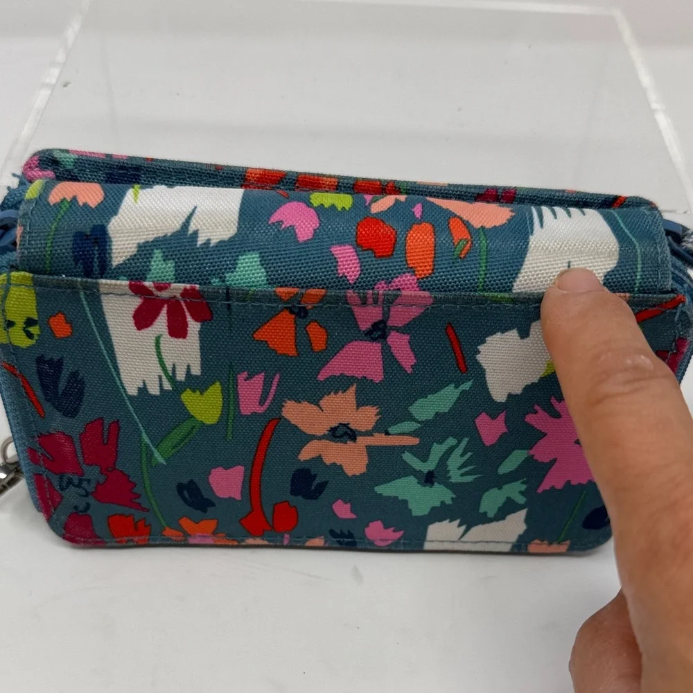 Vera Bradley Floral Wristlet - Teal and Multicolor